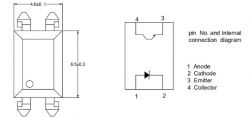 Internal connection diagram of an optocoupler