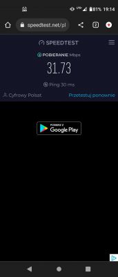 Antena do TP-Link MR400 w środowisku miejskim - Plus/Cyfrowy Polsat, Żuromin