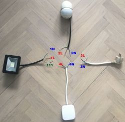 Connecting Motion Sensor, Switch & Lamp in Stairwell: Manual & Automatic Lighting Guide