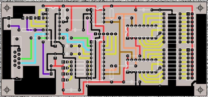 Diagram of an LXT electronic circuit with colored paths.