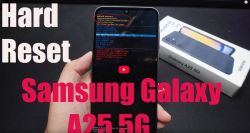 Ekran recovery telefonu Samsung Galaxy A25 5G z zaznaczoną opcją wipe data/factory reset