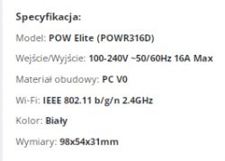 Technical specifications of Sonoff POWR316D