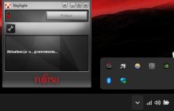 Okno aplikacji Skylight Fujitsu z komunikatem aktualizacji oprogramowania