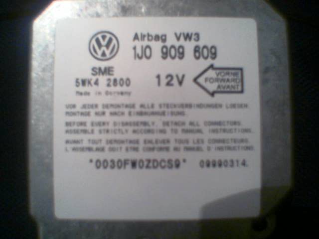 VW Golf IV-Pinout sterownika airbag 1J0 909 609