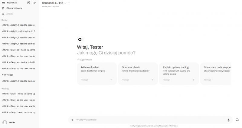 DeepSeek WebUI Interface WebUI interface with DeepSeek conversations