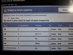 Xerox wc7530 - Błąd taca pusta mimo obecności papieru