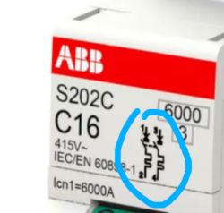 Wyłącznik nadprądowy ABB z oznaczeniem S202C C16.
