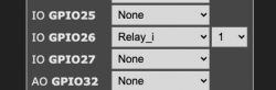 Screenshot showing GPIO pin configuration in the interface.