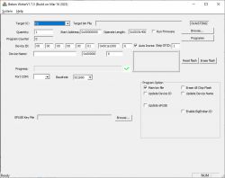 Screenshot of Beken Writer V1.7.5 software with user interface for programming chips.