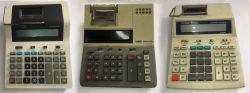 A comparison of the internal components of calculators and printers – LCD vs VFD, different power su