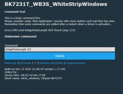 Screenshot of Command Tool with an unknown command error.