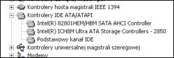 Menedżer urządzeń z kontrolerami IDE ATA/ATAPI i sterownikiem AHCI Intel