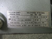 Szlifierka SIMET DE-250 - Zmiana zasilania z 400V na 230V Szlifierka SIMET DE-250 - Zmiana zasilania z 400V na 230V