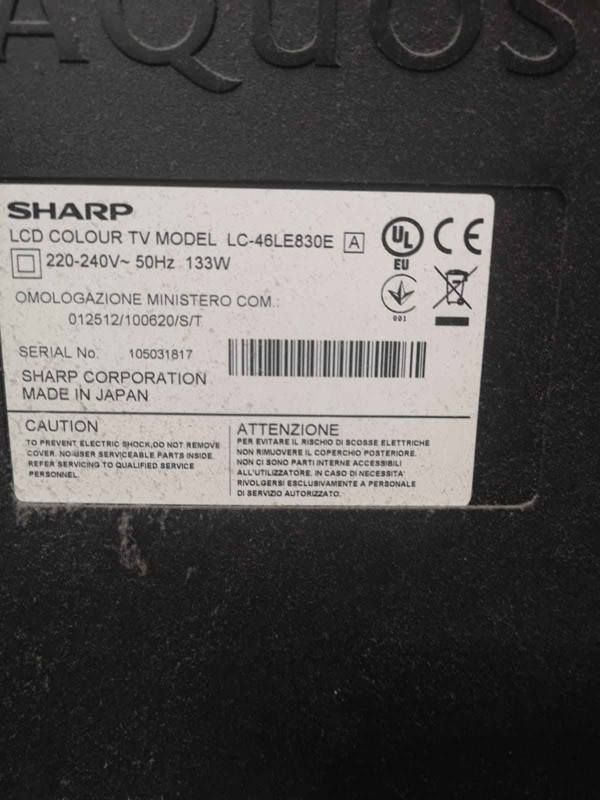Firmware Recovery for Sharp LC-46LE830E Post-Update via USB Failure