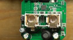 Interior of a smart plug with BK7231N chip and electronic components.