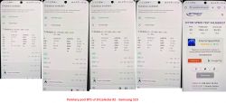 Zrzuty ekranu z pomiarów sieci 5G na telefonie Samsung S23.
