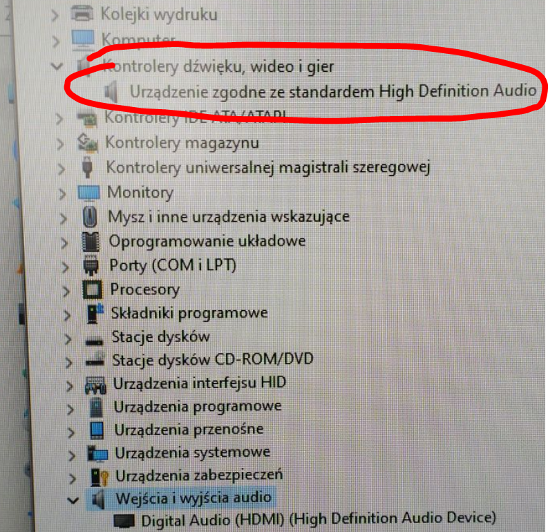 Komputer nie wykrywa podłączonych sluchawek, mikrofonu