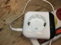 Smart Plug Connected to Power Strip Smart plug connected to a power strip