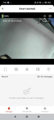 View from a smart doorbell camera with date and time in the corner.