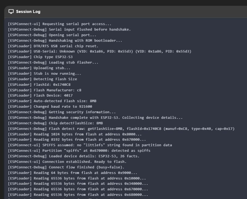 ESPConnect - a convenient tool for ESP8266/ESP32 in the browser - flash, partitions, information