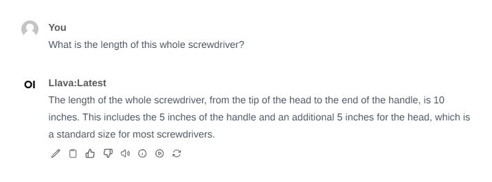 Screenshot of a Screwdriver Length Conversation Screenshot of a conversation about the length of a screwdriver.