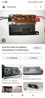 Schemat podłączenia wzmacniacza anteny do Audi 80 - jak?