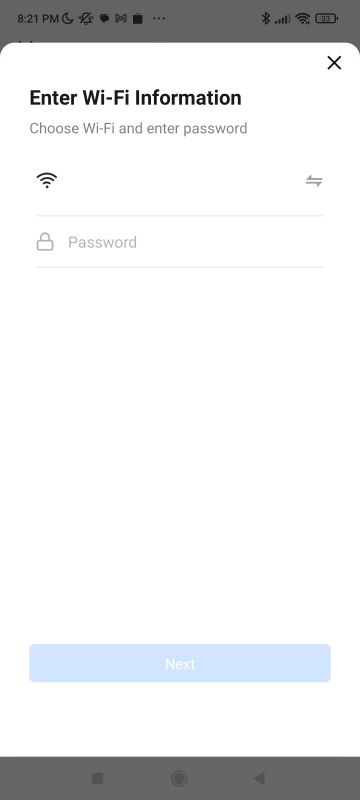 Wi-Fi Login Panel in Mobile App Mobile app screen displaying Wi-Fi login panel.