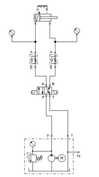 siłownik hydrauliczny - schemat siłownika hydraulicznego- serwomechanizm elektro