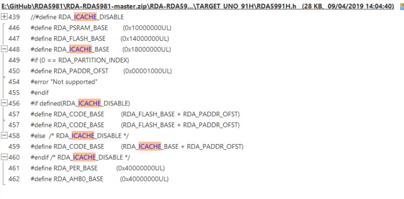 C code snippet with memory base address definitions and conditional macro