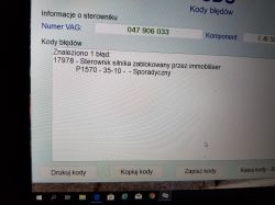 Fabia 2002r. Pin licznika - Pin jest a logowanie error