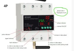Manual for a 3-phase device with a display.