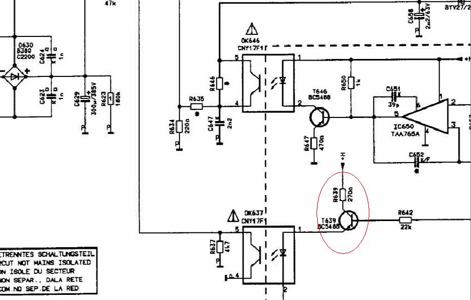 Grundig ST63-160 CUC1822 - TV nie startuje, problem z zasilaczem i napięciem A+