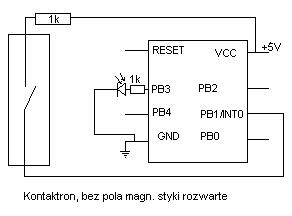 [Attiny13V][C] Kontaktron zwierny, INT0