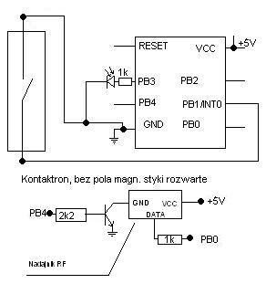 [Attiny13V][C] Kontaktron zwierny, INT0