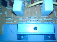 Magnat Classic 360W. Wypalony tranzystor i płytka drukowana.