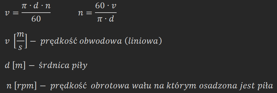 Obliczanie Prędkości Fizyka Jak obliczyć / dobrać prędkość obwodowa piły? - elektroda.pl