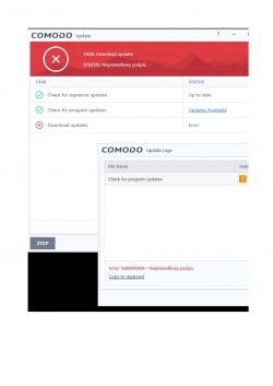 Comodo Internet Security - błąd podczas aktualizacji