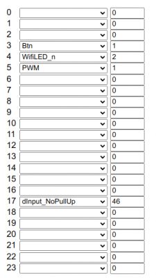 GPIO Configuration for Automatic Fish Feeder Screenshot showing GPIO configuration for an automatic fish feeder.
