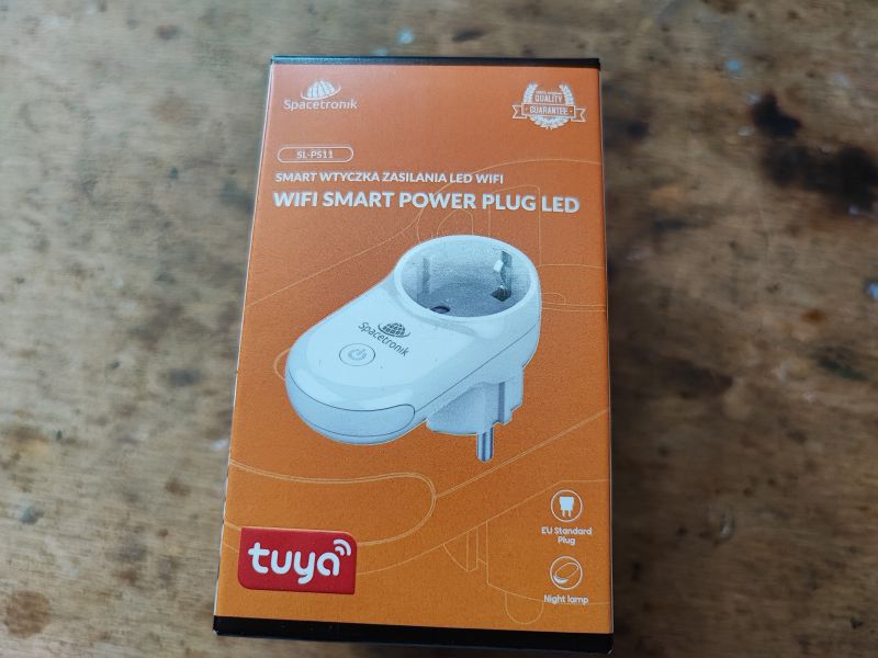 Opakowanie inteligentnej wtyczki Spacetronik SL-PS11 z LED WiFi.
