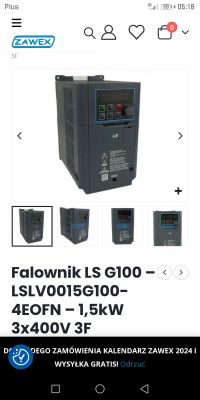 LSLV0110G100: Wysterowanie dwóch prędkości w prawo (20Hz i 50Hz)