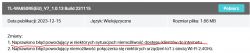 Zrzut ekranu ze strony wsparcia TP-Link z informacjami o firmware.
