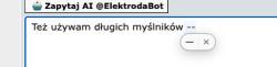 Propozycja zamiany dwóch myślników na długi myślnik w edytorze tekstu