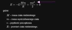 Wzór energii całkowitej z opisanymi zmiennymi fizycznymi na czarnym tle