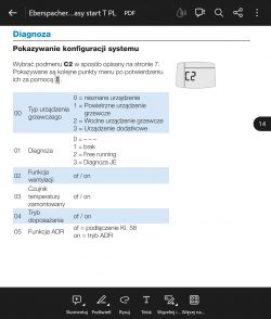 Instrukcja konfiguracji systemu Webasto z opisem kodów dla podmenu C2.