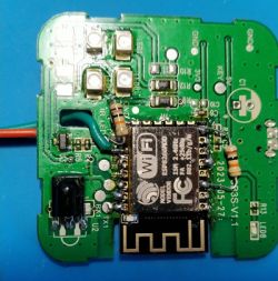 Image of a PCB with a WiFi module and additional components.