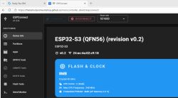 ESPConnect interface showing ESP32-S3 info and 921600 baud rate selected