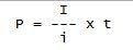 Incorrect mathematical formula showing power as P I/i x t.
