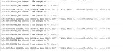 Screenshot of system logs displaying changing channel and time information.