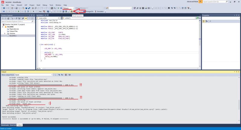 WinAVR toolchain, makefile, programator i symulacja w Atmel Studio 7 [Poradnik]