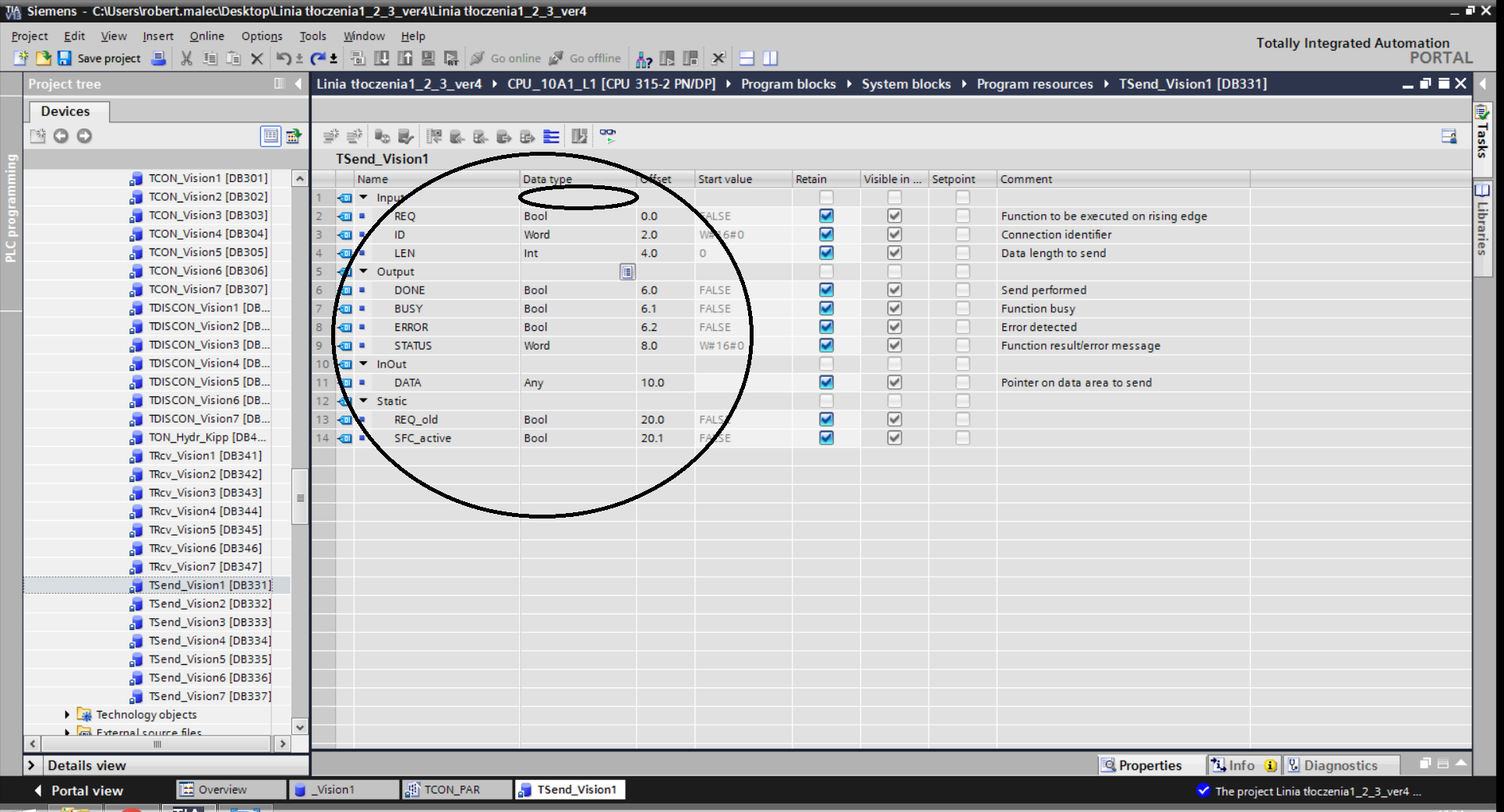 Jak stworzyć własny UDT w TIA Portal dla bloku komunikacyjnego TSEND?